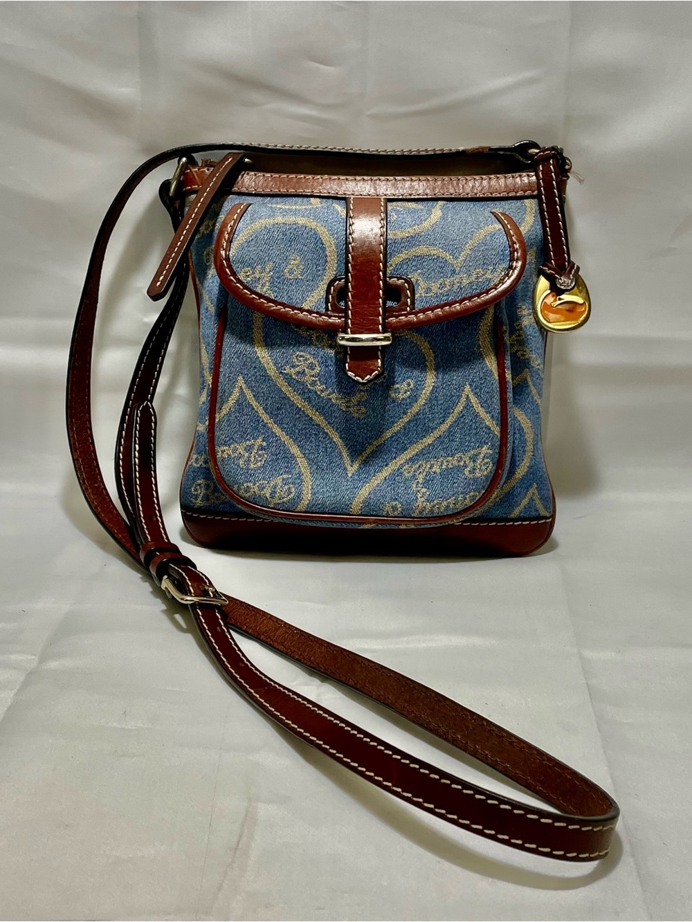 Dooney & Bourke Denim and Leather Logo-Print Crossbody✨Y2K✨
